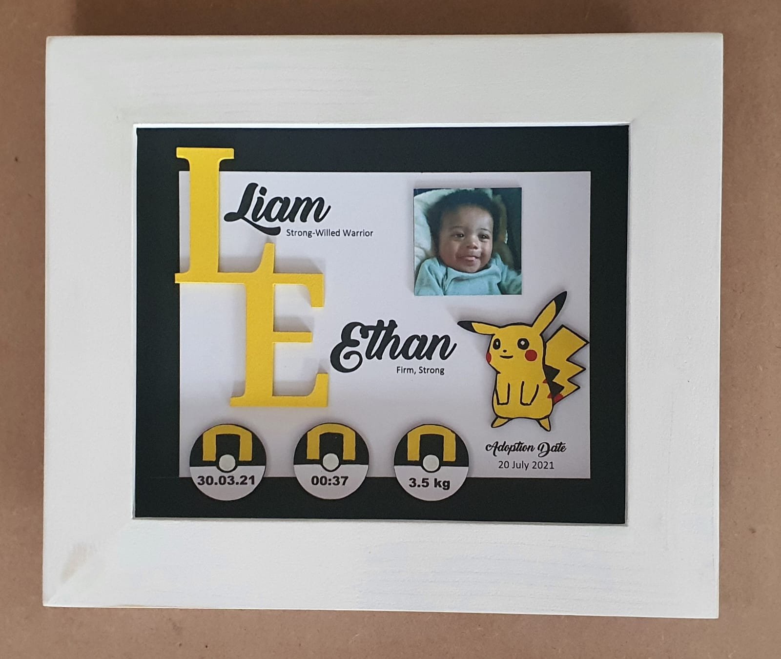 Newborn Baby Frame - White with Pic