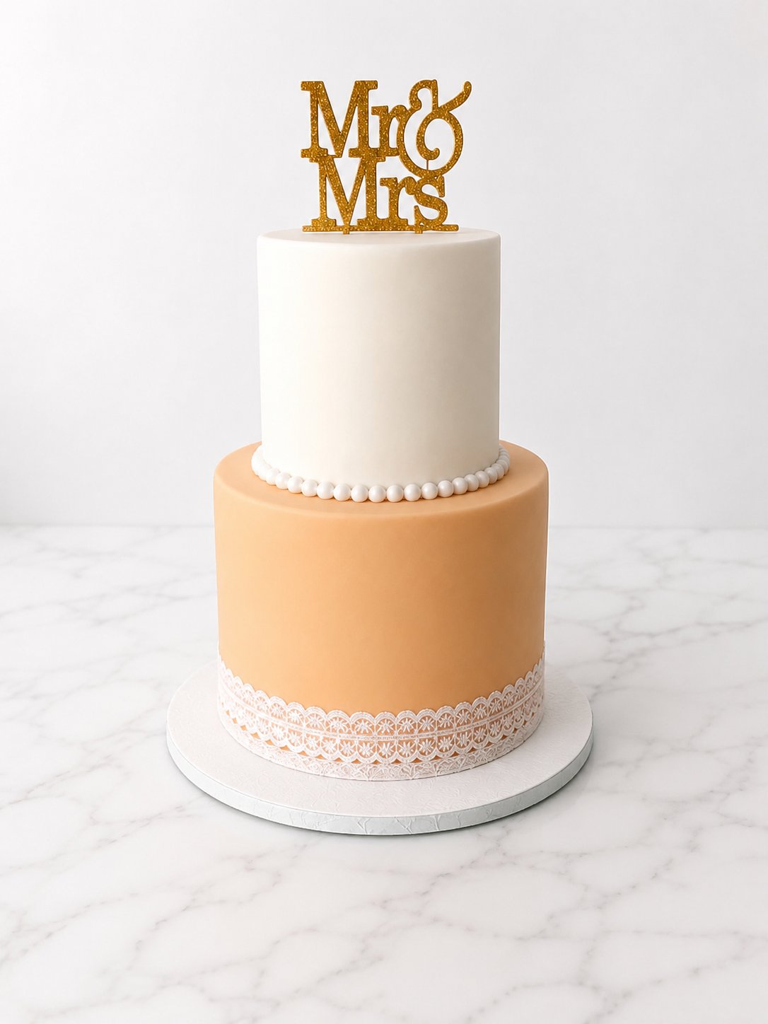 Elegant Mr & Mrs Wedding Cake