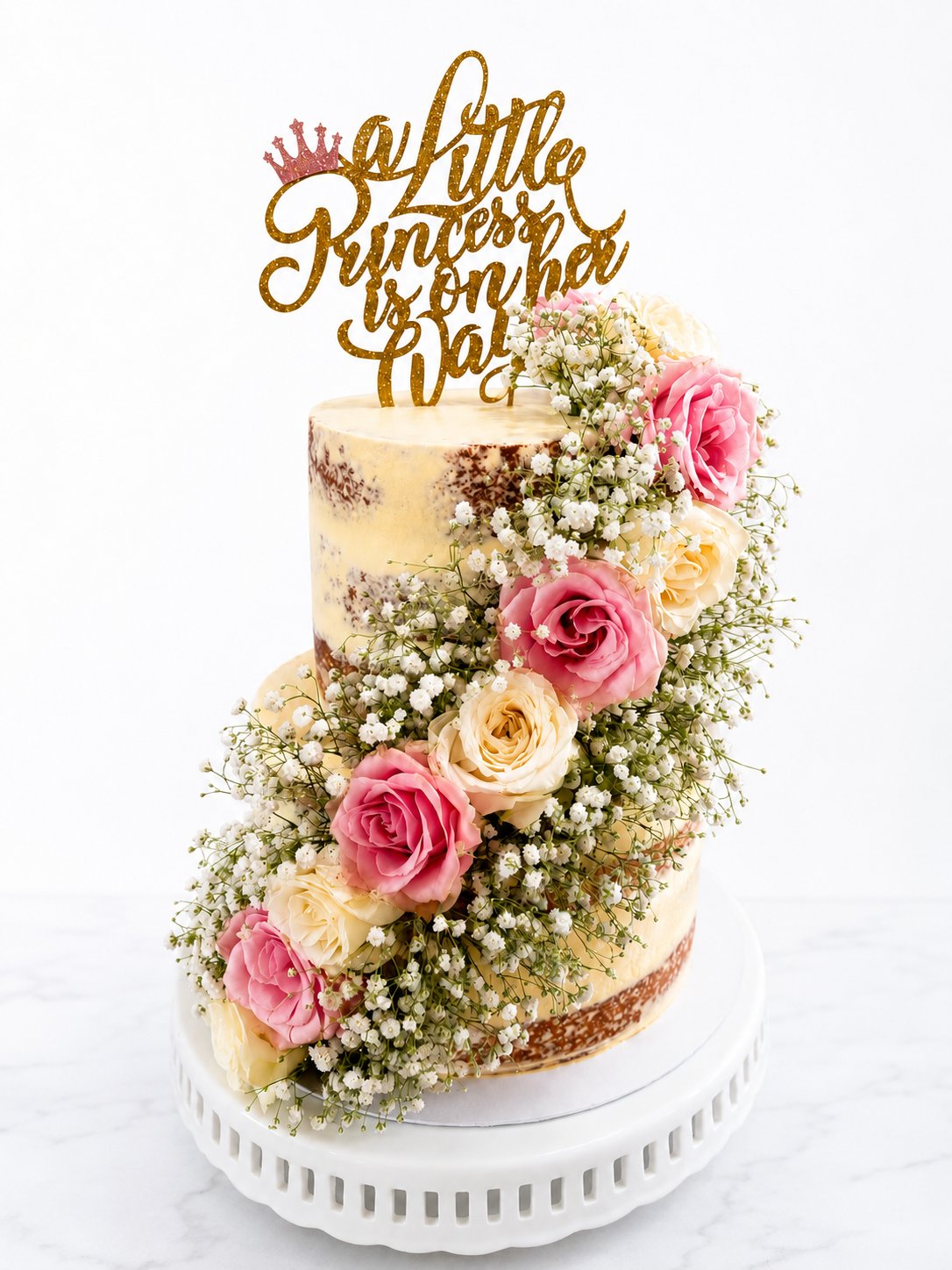 Floral Semi-Naked Celebration Cake