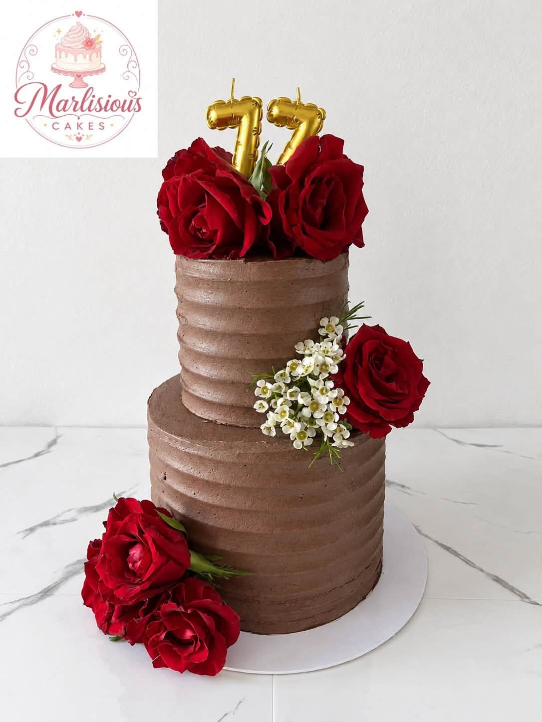 Luxurious two-tier textured cake